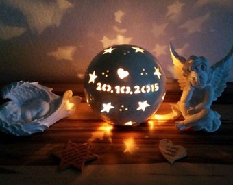 Name lamp souvenir for star children Memorial light for star children memory Lamp with name birth lamp personalized for miscarriage