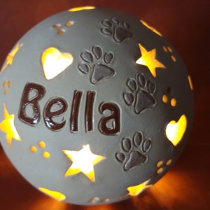 Mini name lamp memorial lamp for dogs cats horses memorial for dogs starlight lantern ceramic ball