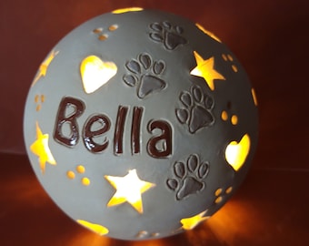 Mini name lamp memorial lamp for dogs cats horses memorial for dogs starlight lantern ceramic ball