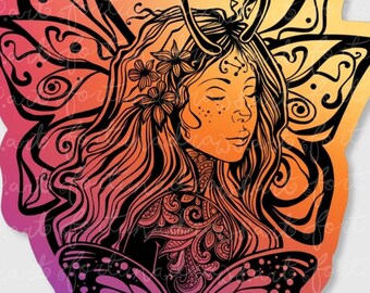 fairy queen matte vinyl sticker