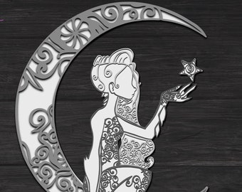 Free Free Mermaid Moon Svg 822 SVG PNG EPS DXF File
