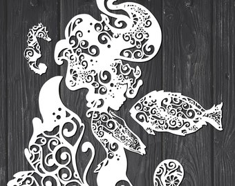 Download Mandala Mermaid Svg - Layered SVG Cut File