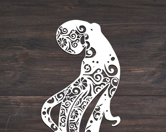 Download Mandala Octopus Svg Printable - Layered SVG Cut File
