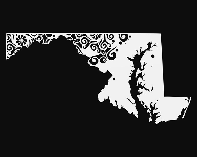 maryland mandala svg, geography cut file, glowforge svg, united states vinyl template, laser cut file, cuttable map svg, MD clipart png