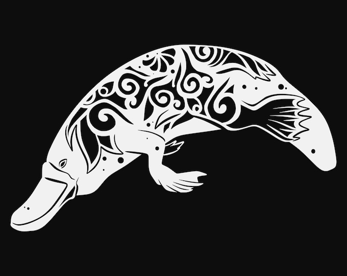 platypus mandala svg cut file, glowforge animal file, vinyl template, laser cut file, australia svg, cuttable animal svg, clipart png