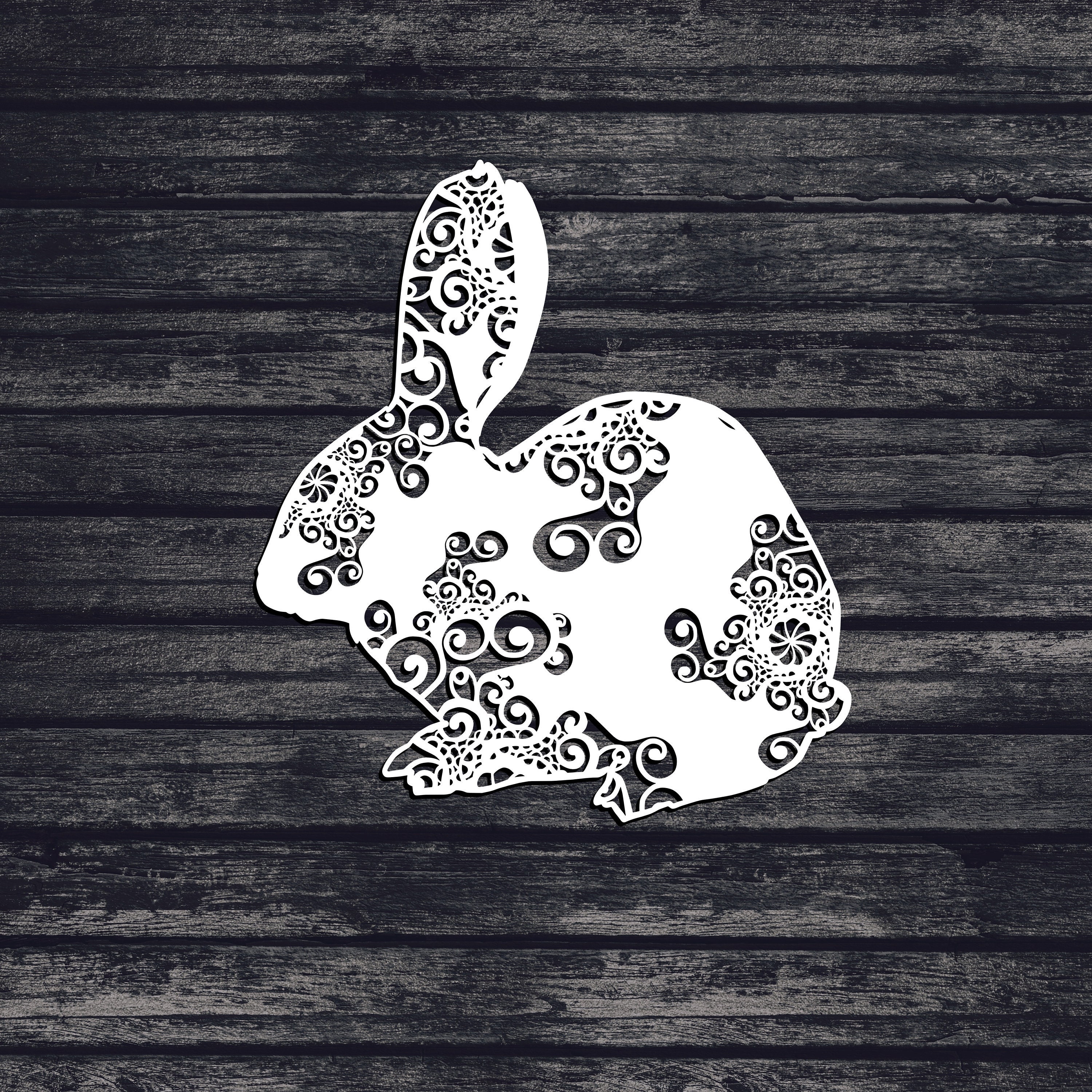 Download Bunny Svg, Rabbit Svg, Mandala Svg (Intricate Weeding: Recommended For Vinyl Projects 10 inches )