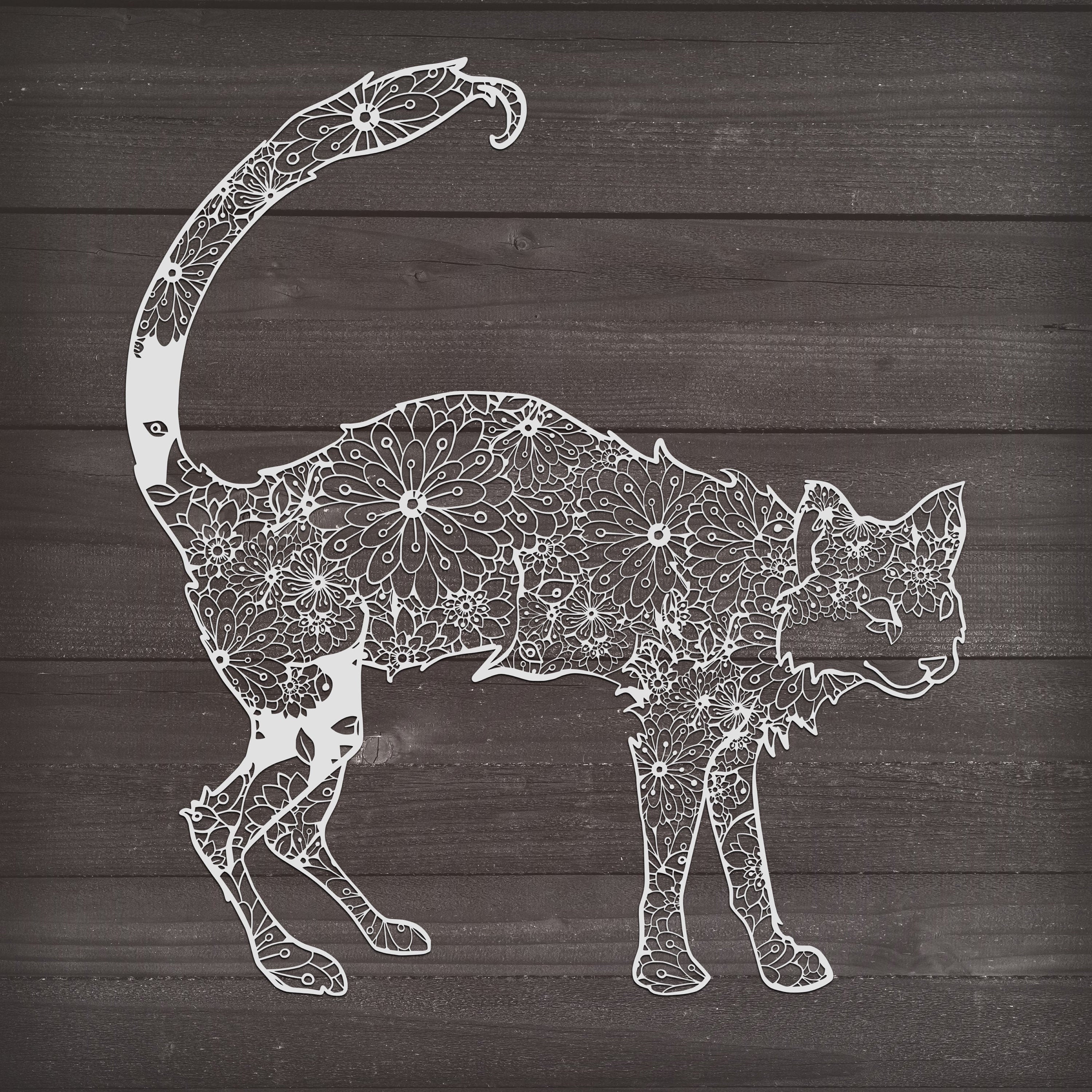 Download Mandala Layered Cat Svg - Free SVG Cut File