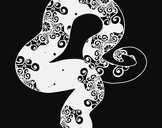 hognose snake mandala cut file, snake glowforge file, vinyl template, laser cut file, amphibian svg, cuttable animal svg, clipart png