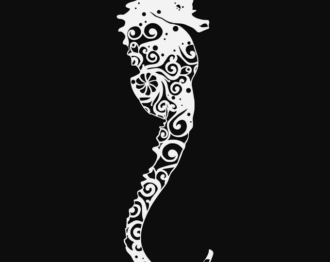 seahorse mandala svg cut file, glowforge file, vinyl template, laser cut file, animals svg, cuttable animal svg, clipart png