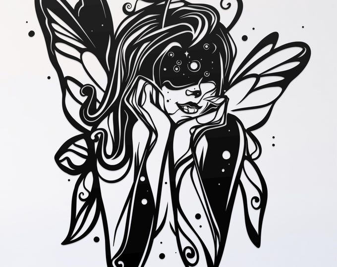 inky fairy svg cut file, glowforge file, vinyl template, laser cut file, fairy svg, cuttable pixie svg, clipart png