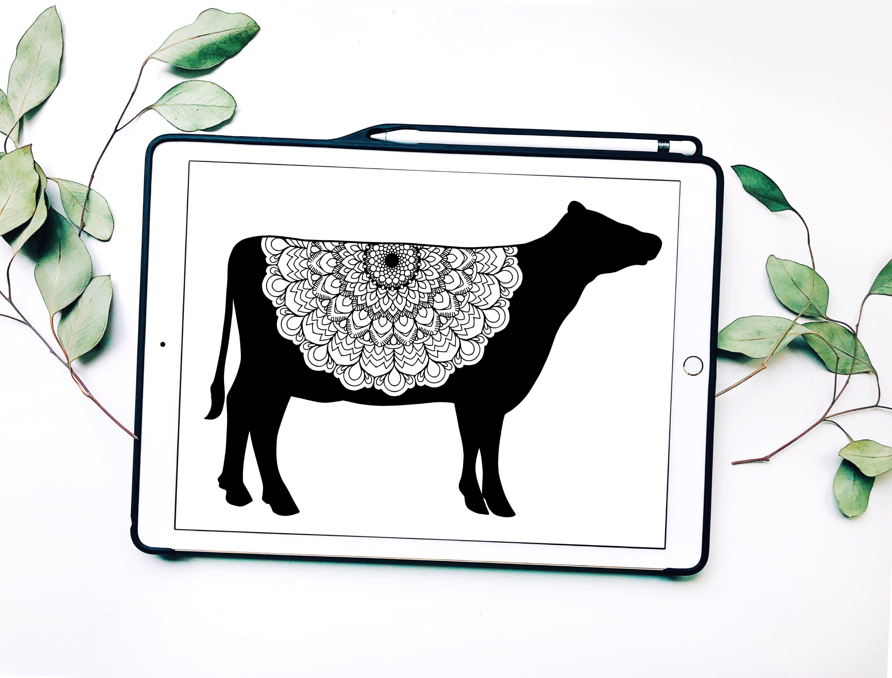 Download Cow Svg, Mandala Svg