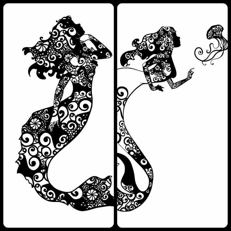 Stencils Templates Craft Supplies Tools Svg Bundle Mandala Svg Svg Files Files For Cricut Mermaid And Fairy Mandala Bundle Commercial Use 15 Svg Designs