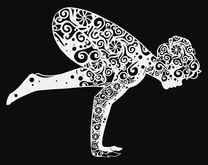 yoga pose mandala svg cut file, glowforge file, vinyl template, laser cut file, namaste lifestyle svg, cuttable laser svg, clipart png