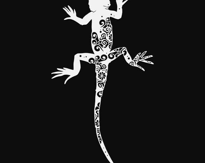 agama lizard mandala svg cut file, glowforge file, vinyl template, laser cut file, reptile svg, cuttable animal svg, clipart png