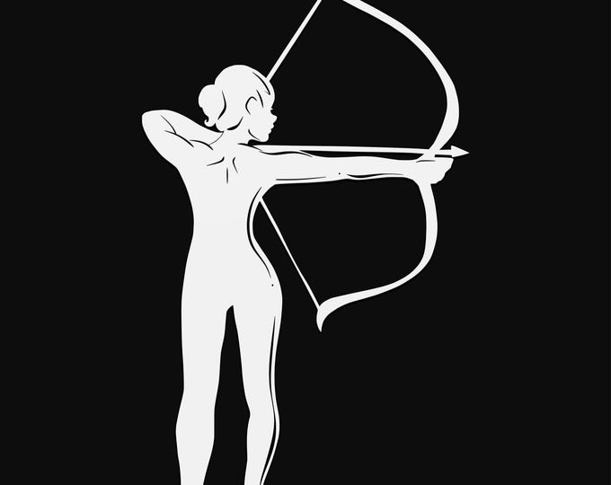archery girl svg cut file, glowforge file, vinyl template, laser cut file, lifestyle svg, cuttable laser svg, clipart png