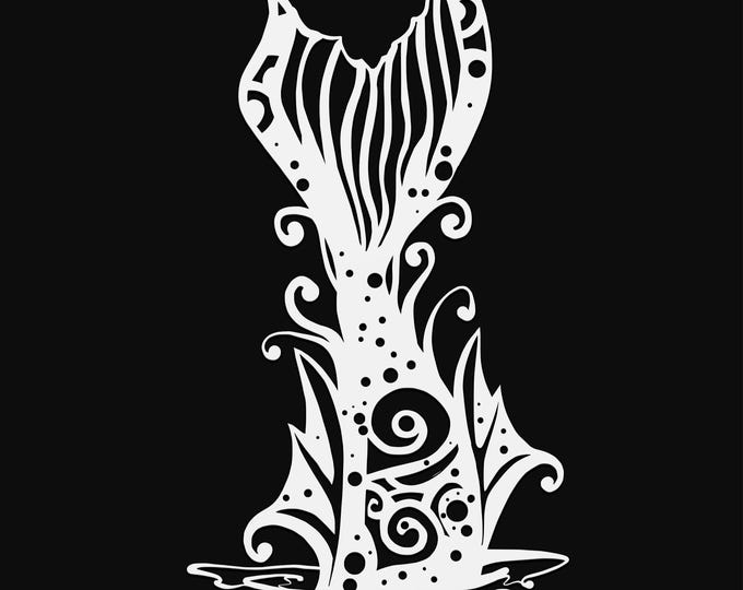 mermaid tail mandala svg cut file, glowforge file, fantasy vinyl template, laser file, mermaid svg, cuttable mermaid svg, clipart png
