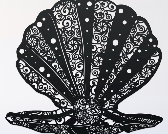 oyster mandala svg cut file, glowforge file, vinyl template, laser cut file, nautical svg, cuttable shell svg, clipart png