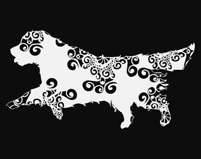 golden retriever mandala svg file, glowforge file, vinyl template, laser cut file, animal svg, cuttable animal svg, clipart png