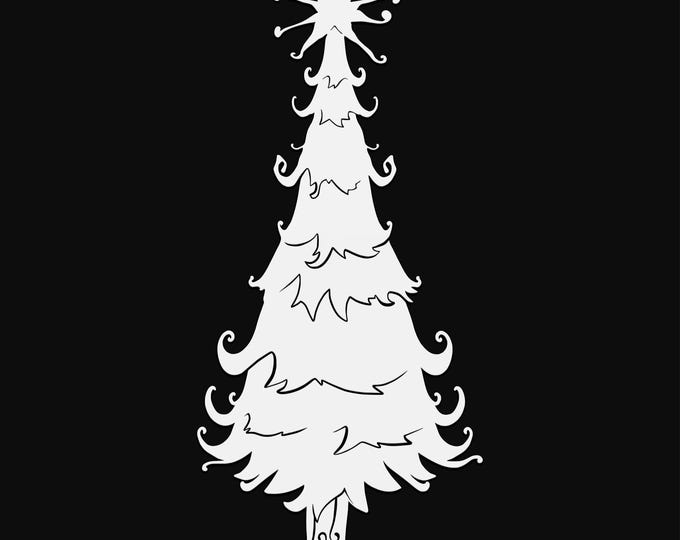 christmas tree svg cut file, glowforge file, vinyl template, laser cut file, seasonal svg, cuttable holiday svg, clipart png