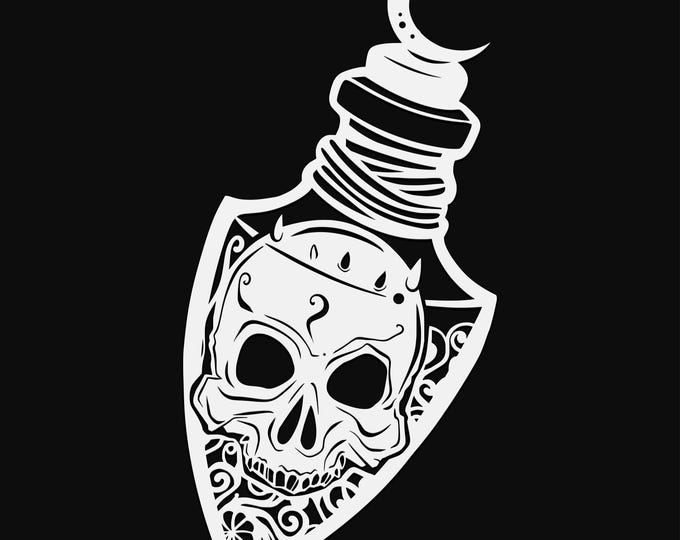 spooky potion mandala svg cut file, glowforge file, vinyl template, laser cut file, pagan svg, cuttable wicca svg, clipart png