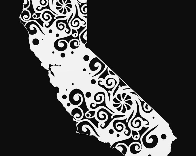 california mandala svg file, geography cut file, glowforge svg, united states vinyl template, laser file, cuttable map svg, CA clipart png