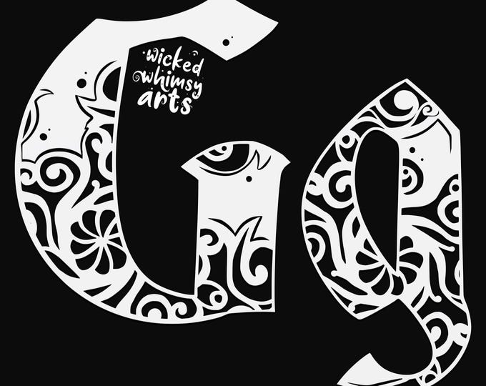 G mandala svg cut file, alphabet letter cut file, glowforge svg, vinyl template, laser cut file, cuttable monogram svg, clipart png
