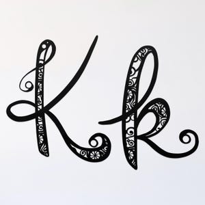 Archivo de corte svg de mandala K, archivo de corte de letras del alfabeto, svg glowforge, plantilla de vinilo, archivo de corte láser, svg recortable, clipart png