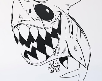 spooky shark svg cut file, glowforge file, vinyl template, laser cut file, animals svg, cuttable animal svg, clipart png