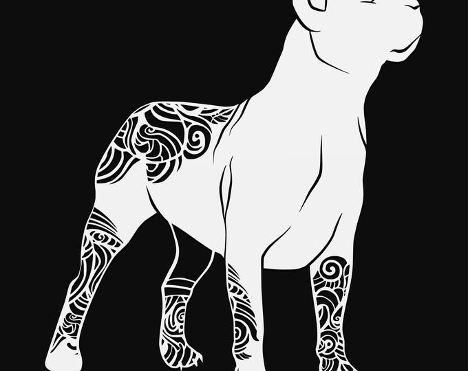 cane corso dog mandala svg file, glowforge file, vinyl template, laser cut file, animal svg, cuttable animal svg, clipart png