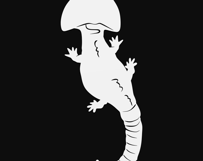 prehistoric salamander svg cut file, glowforge file, vinyl template, laser cut file, dinosaur svg, cuttable animal svg, clipart png