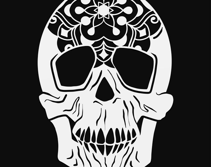 sugar skull mandala svg cut file, glowforge file, vinyl template, laser cut file, lifestyle svg, cuttable laser svg, clipart png