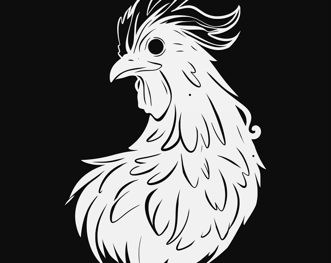 rooster svg cut file, glowforge file, vinyl template, laser cut file, bird svg, cuttable animal svg, clipart png