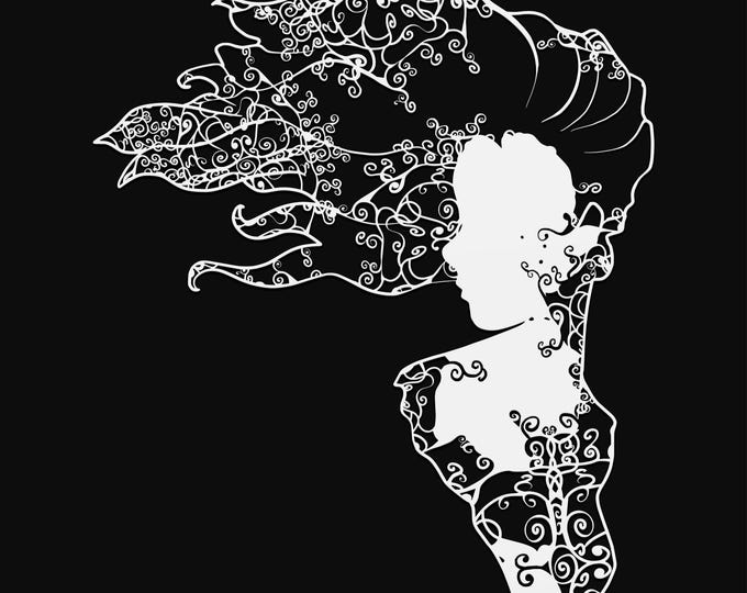 celestial woman mandala svg cut file, glowforge file, vinyl template, laser cut file, celestial svg, cuttable pagan svg, clipart png