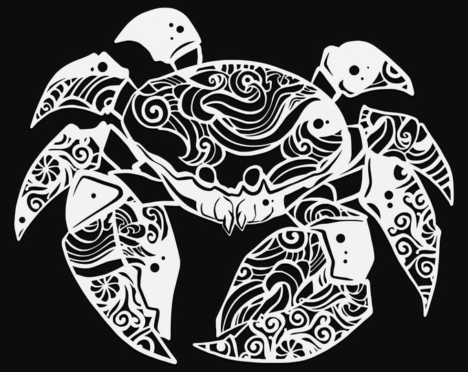 crab mandala svg cut file, glowforge file, vinyl template, laser cut file, animals svg, cuttable animal svg, clipart png