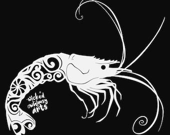shrimp mandala svg cut file, glowforge file, vinyl template, laser cut file, animals svg, cuttable animal svg, clipart png