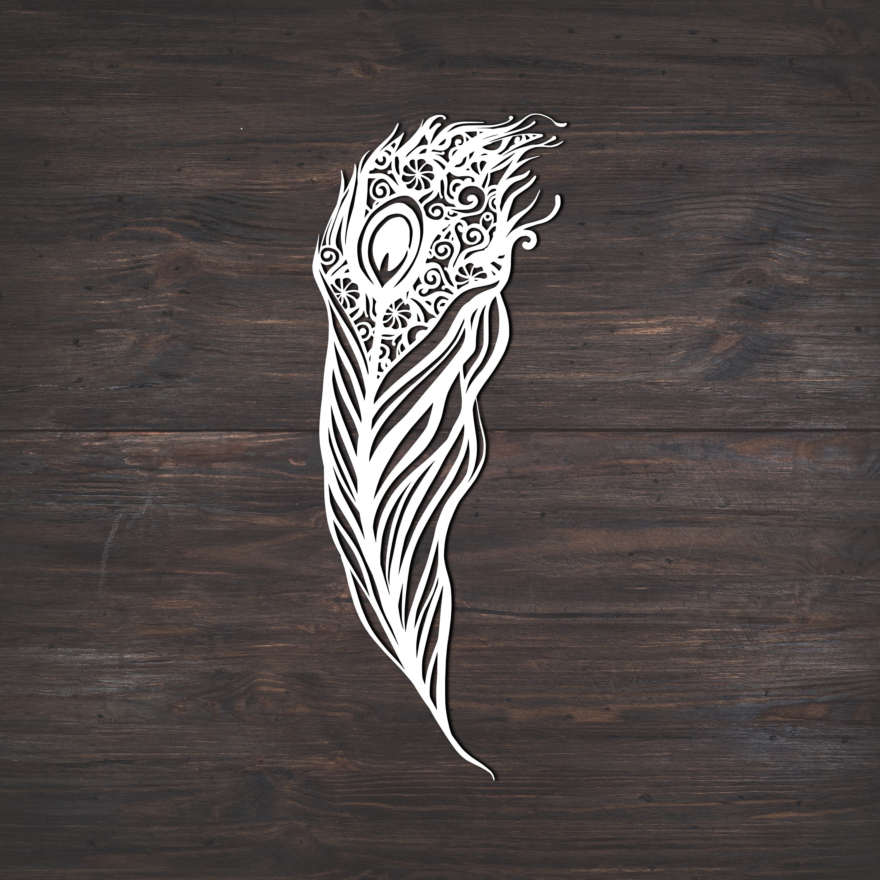 Download Peacock Feather Svg Mandala Svg Intricate Weeding Recommended For Vinyl Projects 10 Inches