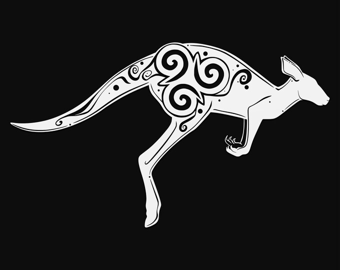 kangaroo mandala svg cut file, glowforge animal file, vinyl template, laser cut file, australia svg, cuttable animal svg, clipart png