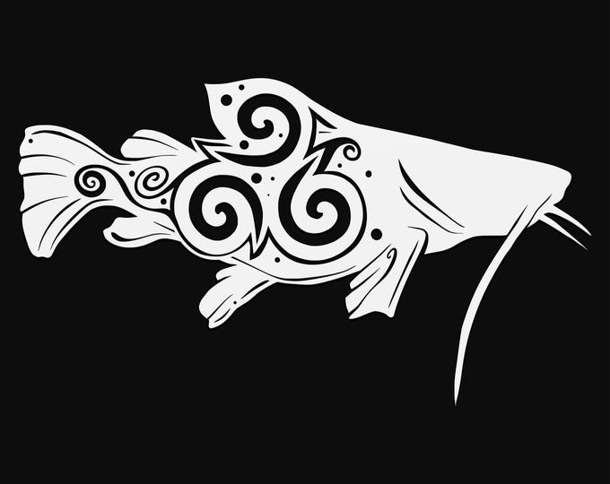 catfish mandala svg cut file, glowforge file, vinyl template, laser cut file, animals svg, cuttable animal svg, clipart png