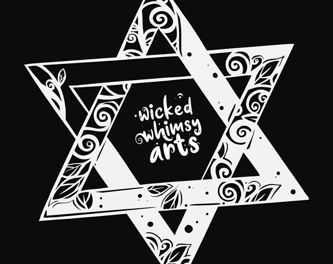 star of david mandala svg cut file, glowforge file, vinyl template, laser cut file, seasonal svg, cuttable holiday svg, clipart png