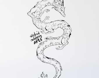 dragon serpant svg cut file, glowforge file, vinyl template, laser cut file, dragon svg, cuttable magical svg, clipart png