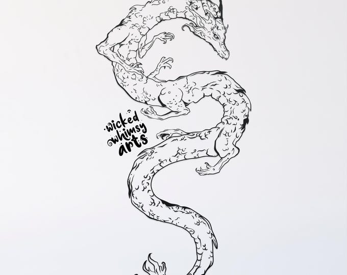 dragon serpant svg cut file, glowforge file, vinyl template, laser cut file, dragon svg, cuttable magical svg, clipart png