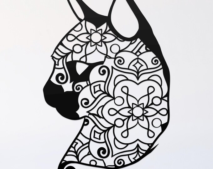 cat head mandala svg cut file, glowforge file, vinyl template, laser cut file, animals svg, cuttable animal svg, clipart png