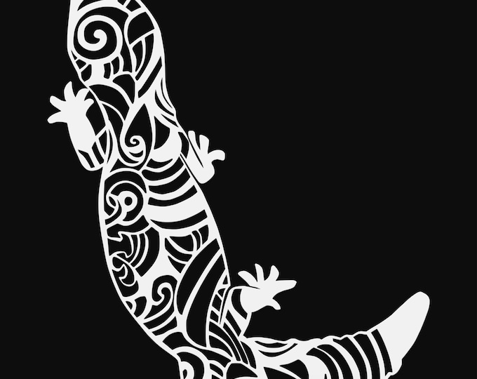leopard gecko mandala svg cut file, lizard glowforge file, vinyl template, laser cut file, reptile svg, cuttable animal svg, clipart png
