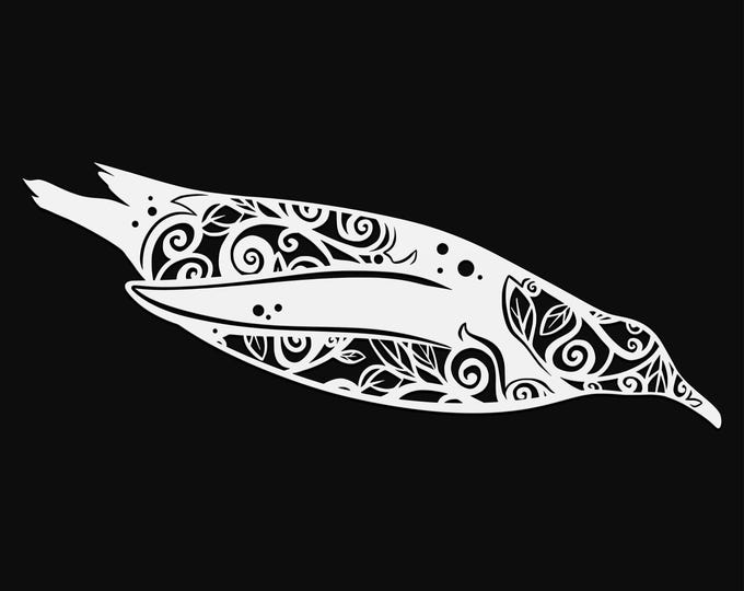 penguin mandala svg cut file, glowforge file, vinyl template, laser cut file, bird svg, cuttable animal svg, clipart png