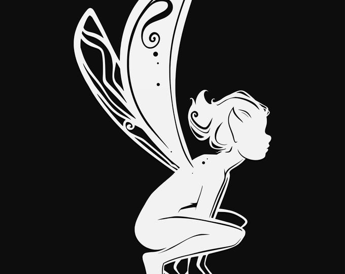 just a fairy svg cut file, glowforge file, vinyl template, laser cut file, fairy svg, cuttable pixie svg, clipart png