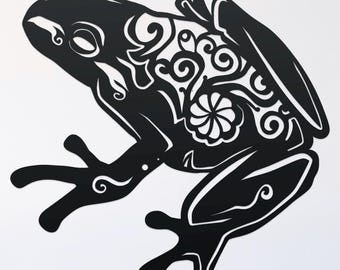 tree frog mandala svg cut file, glowforge file, amphibian vinyl template, frog laser cut file, reptile svg, cuttable animal svg, clipart png