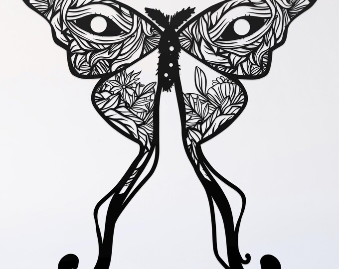 luna moth mandala svg, glowforge file, moon moth vinyl template, moth laser cut file, reptile svg, cuttable bug svg, clipart png