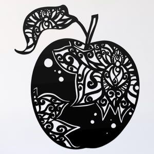 file di taglio mandala mela svg, file glowforge, modello vinile mela, file tagliato al laser, pianta svg, botanica tagliabile svg, clipart png
