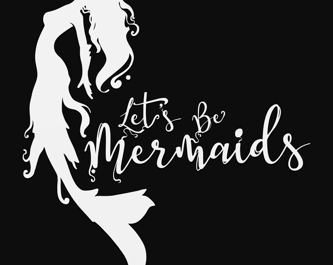 mermaids svg cut file, glowforge file, fantasy vinyl template, laser cut file, mermaid svg, cuttable mermaid svg, clipart png