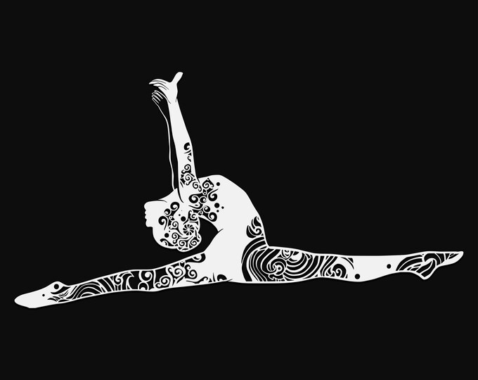 gymnast mandala svg cut file, glowforge file, vinyl template, laser cut file, lifestyle svg, cuttable laser svg, clipart png